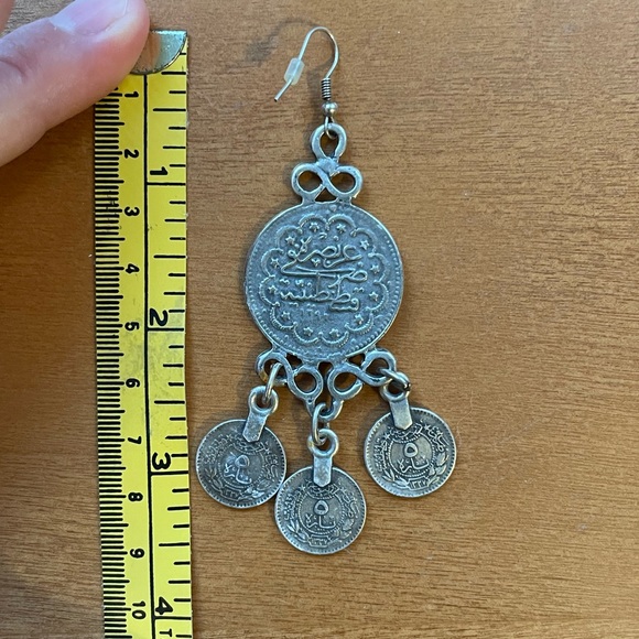 Rustic coin earrings - Picture 2 of 2